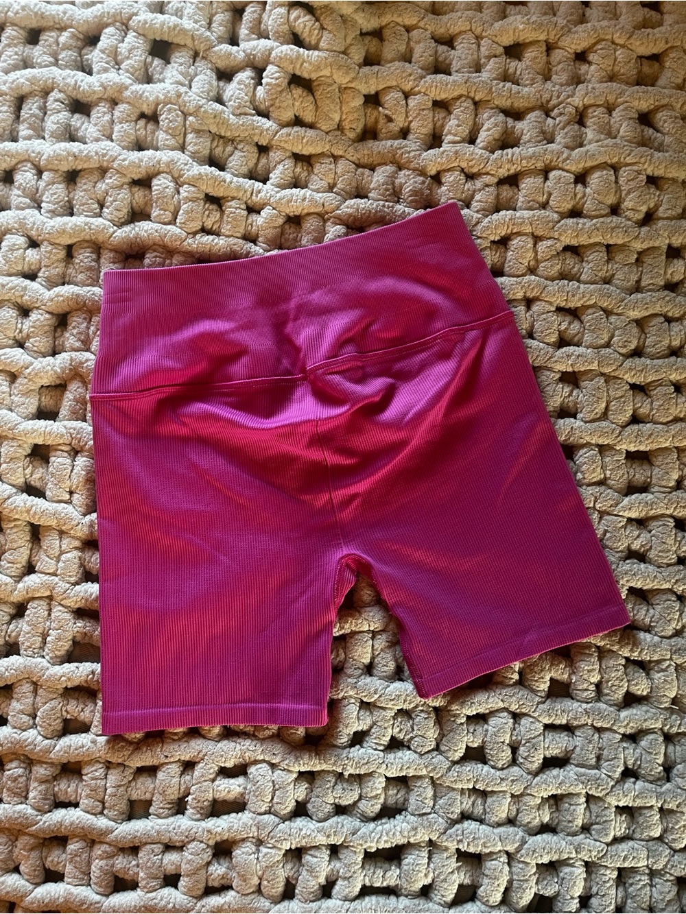 ALO Yoga High-Rise Bike Shorts in Hot Pink - Picture 5 of 7